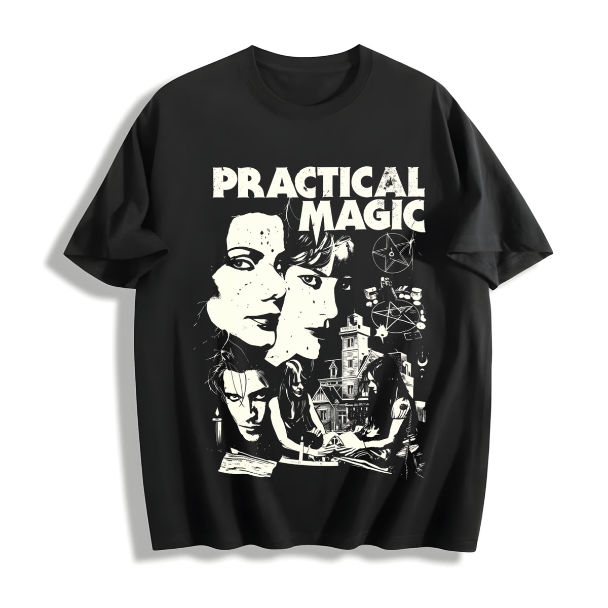Practical Magic Stylish Cotton T-Shirt in Black