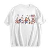 Retro Winnie the Pooh and Friends America 250th Cotton T-Shirt in White
