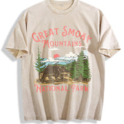 1pc Yanshan Vintage Washed T-Shirt in Beige