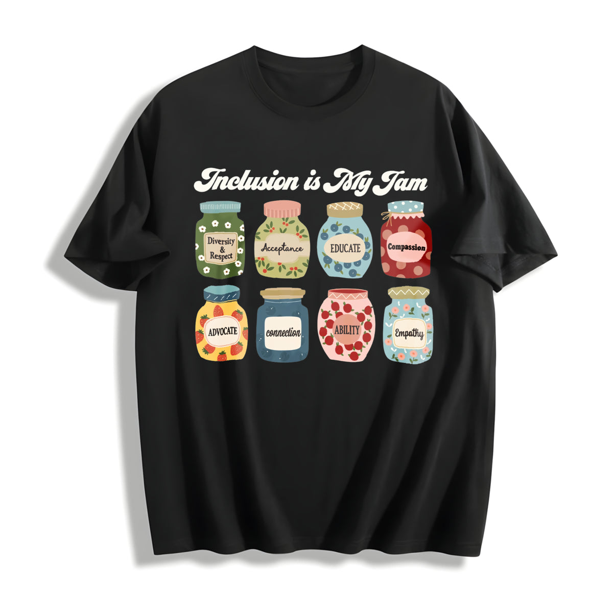 Inclusion Neurodiversity Cotton T-Shirt in Black