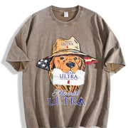 Michelob Ultra American Dog Vintage Washed T-Shirt in Brown
