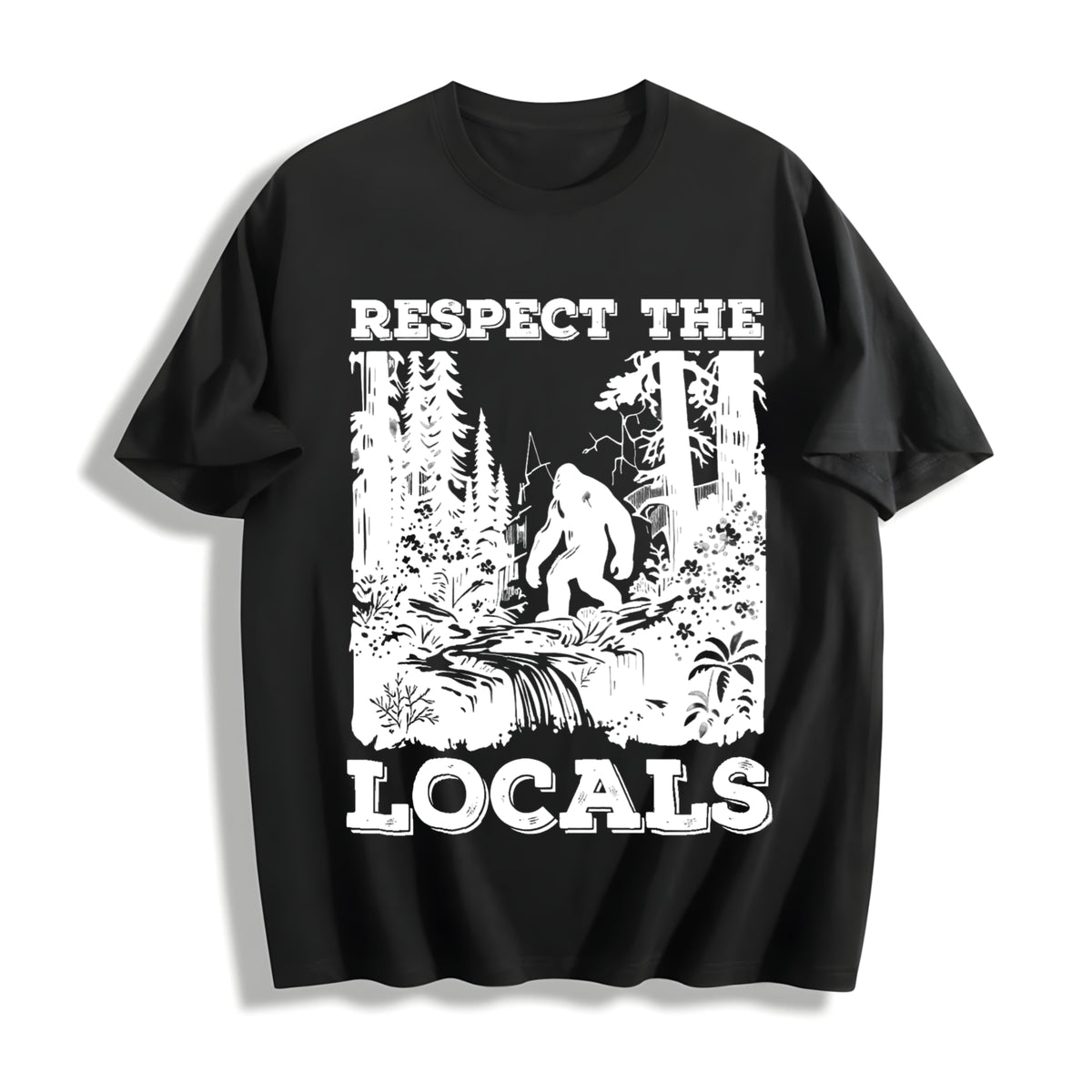 Respect the Locals Bigfoot Cotton T-Shirt in Black