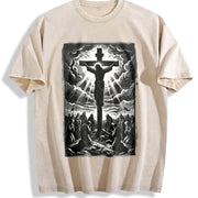 Retro Pure Vintage Washed T-Shirt in Beige