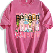 Katseye Music Ka.tseye Beautiful Chaos Vintage Washed T-Shirt in Red
