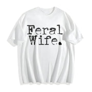 Feral Wife Cowgirl Feral Era Cotton T-Shirt in White