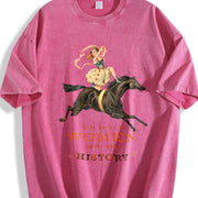 Well Behaved Rarely Make History Vintage Washed T-Shirt in Red