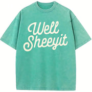 Well Sheeyit Vulgar Crude vintage washed oversized T-shirt in Blue