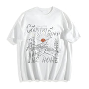 The Country Roads Take Me Home Cotton T-Shirt in White
