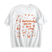 Ducks Not in a Row Cotton T-Shirt in White