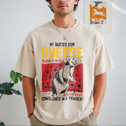 My Quest for Cheese Vintage Washed T-Shirt in Beige