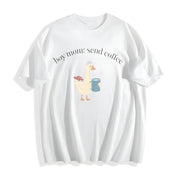 Boy Mom: Send Coffee Cotton T-Shirt in White