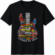 Legends of Rock: Guitar for Music Lovers Cotton T-Shirt in Black