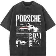 911 GT3RS Vintage Washed T-Shirt in Black