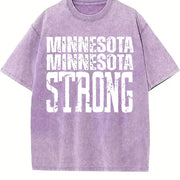 Minnesota Strong Never Forget Minnesota Vintage Washed T-Shirt in Purple