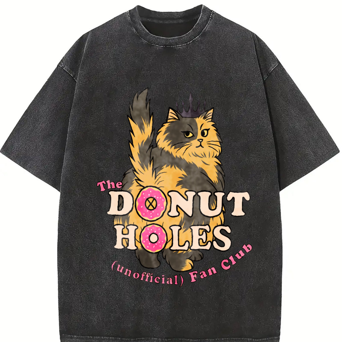 Donut Holes Fan Club Vintage Washed T-Shirt in Black