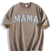 Toile Floral Mama Cute Mama Vintage Washed T-Shirt in Brown