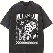 Motherhood Sometimes I Rock It Vintage Washed T-Shirt in Black
