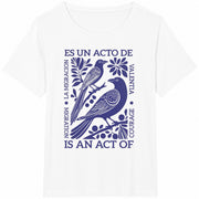 Migration Is an Act of Courage Cotton T-Shirt in White