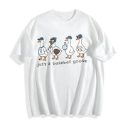 Baseball Goose Game Day Cotton T-Shirt in White