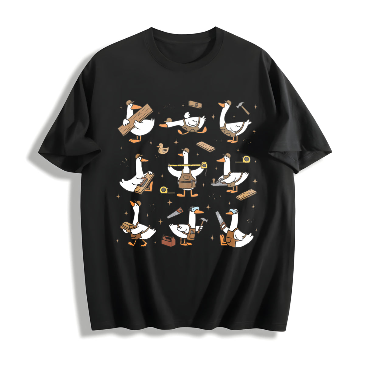 Silly Goose Woodworking Cotton T-Shirt in Black
