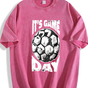 It's Game Day Soccer Vintage Washed T-Shirt in Red