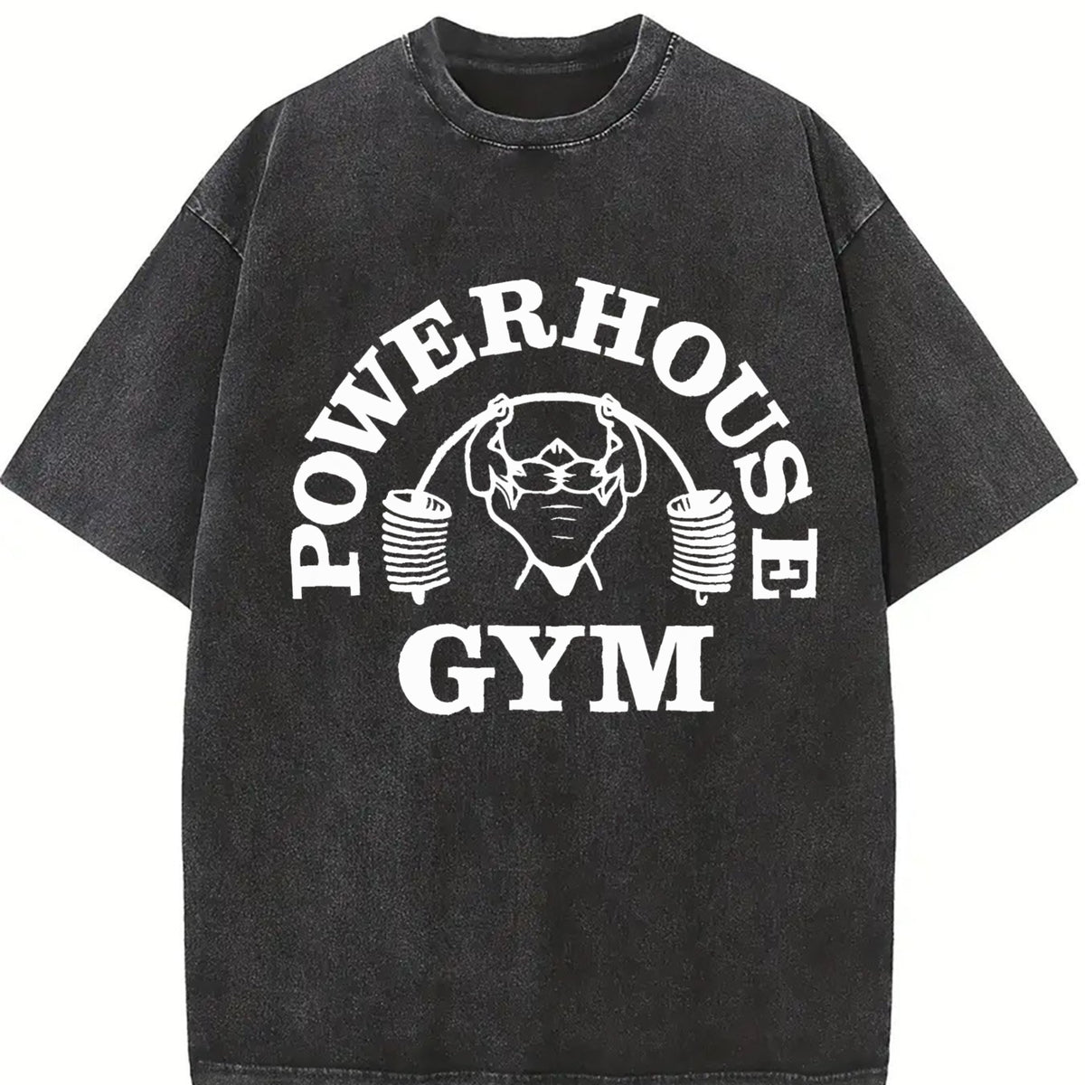 2026 Fun Fitness Aging Retro Gorilla World Gym & Vintage Washed T-Shirt in Black