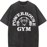 2026 Fun Fitness Aging Retro Gorilla World Gym & Vintage Washed T-Shirt in Black