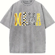 Softball Mama Softball Mom Game Day Vintage Washed T-Shirt in Gray