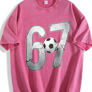 67 Soccer Vintage Washed T-Shirt in Red