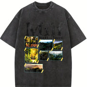 Man I Love Forests Vintage Washed T-Shirt in Black