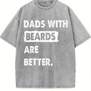 Dads with Beards Are Better Vintage Washed T-Shirt in Gray