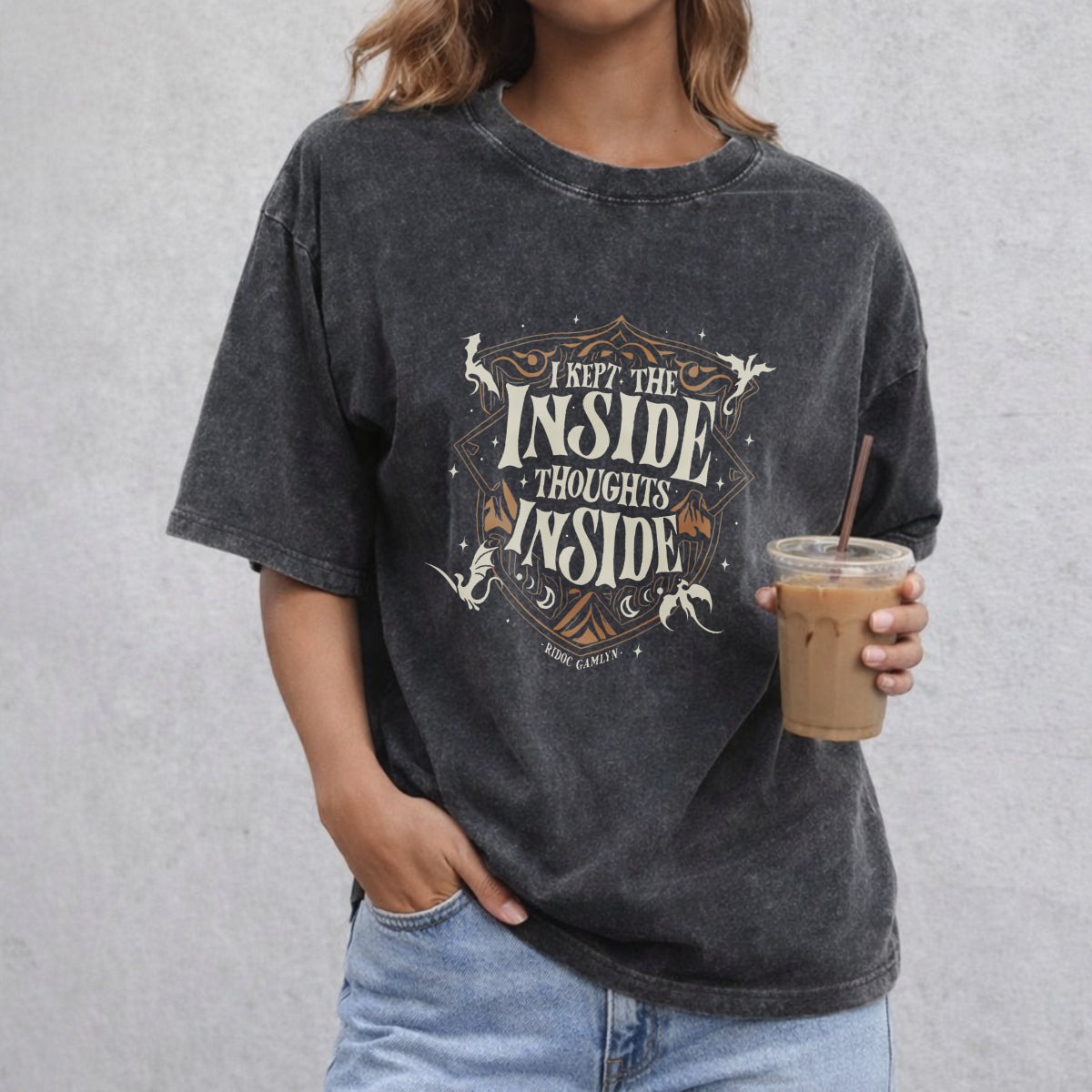 Ridoc Quest Squad vintage washed oversized T-shirt in Black