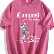 Compost Your Enemies Vintage Washed T-Shirt in Red