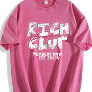 Rich Club Members Only Vintage Washed T-Shirt in Red