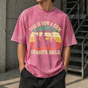 Golf Grandpa Golf Vintage Washed T-Shirt in Red