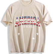 America Veterans Day Vintage Washed T-Shirt in Beige