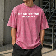 Humor Relationship T Vintage Washed T-Shirt in Red