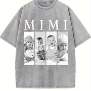 Custom MIMI Personalized for Grandma MIMI Vintage Washed T-Shirt in Gray