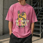 Donut Holes Fan Club Vintage Washed T-Shirt in Red