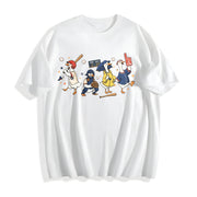 Hit the Dang Ball Goose Baseball Cotton T-Shirt in White