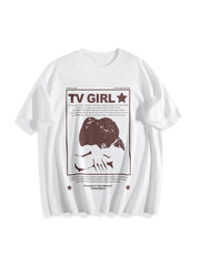 Tv Girl Lovers Rock Song 90s Cotton T-Shirt in White