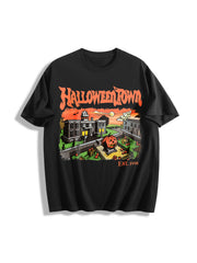 Retro Halloweentown University Cotton T-Shirt in Black