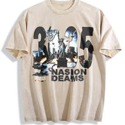 New York 205 City Dreams Vintage Washed T-Shirt in Beige