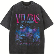 Velaris City Of Starlight Acotar The Night Court vintage washed oversized T-shirt in Black