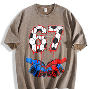 67 Soccer Vintage Washed T-Shirt in Brown