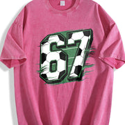 67 Soccer Vintage Washed T-Shirt in Red