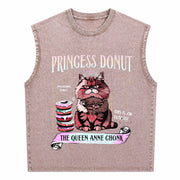 Dungeon Crawler Carl for Retro Princess Donut Book Lovers Vintage Washed Tank Top in Brown