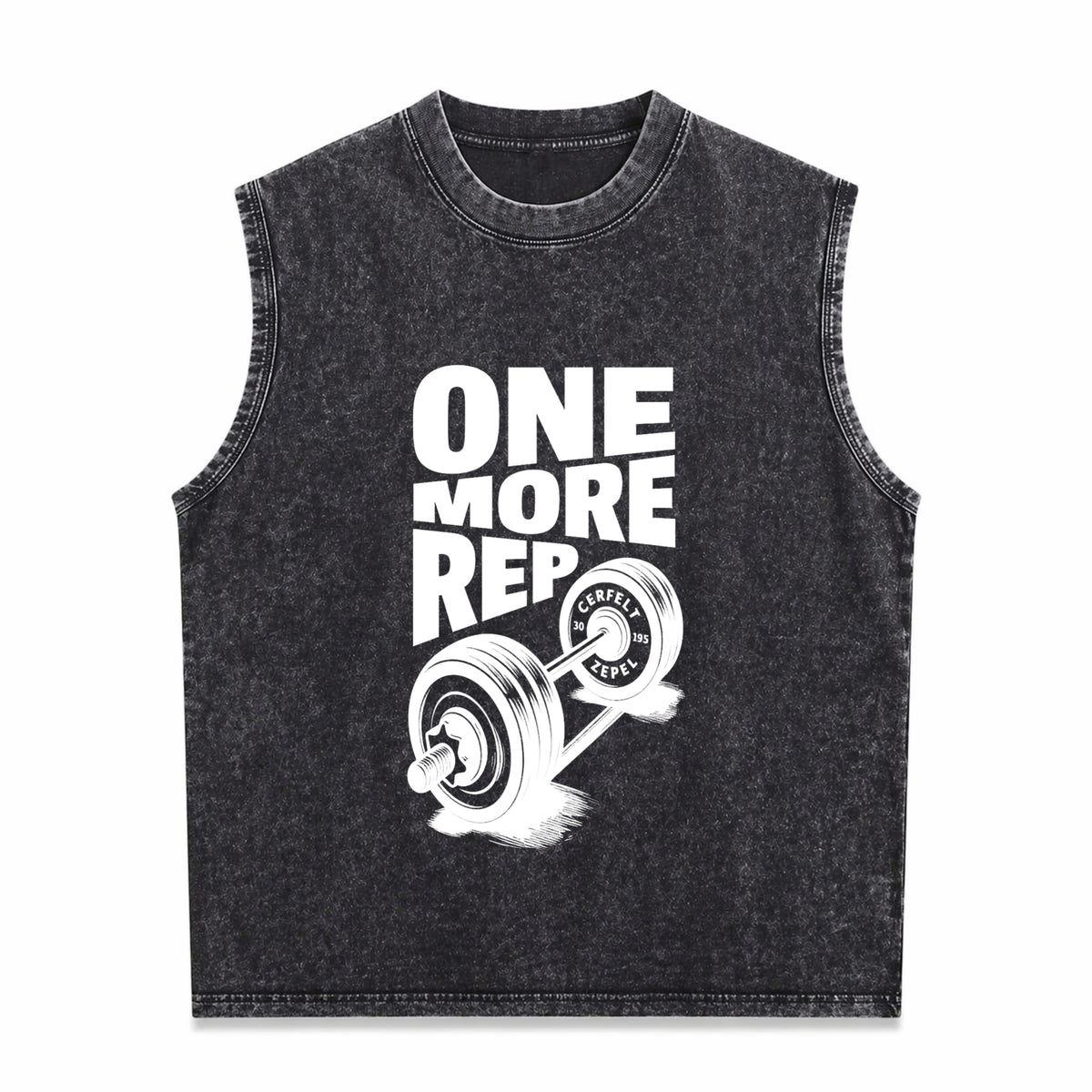 ONE MORE REP Vintage Washed Tank Top in Black