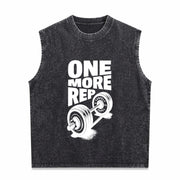 ONE MORE REP Vintage Washed Tank Top in Black