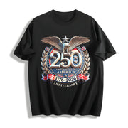 Freedom 250th Anniversary Cotton T-Shirt in Black